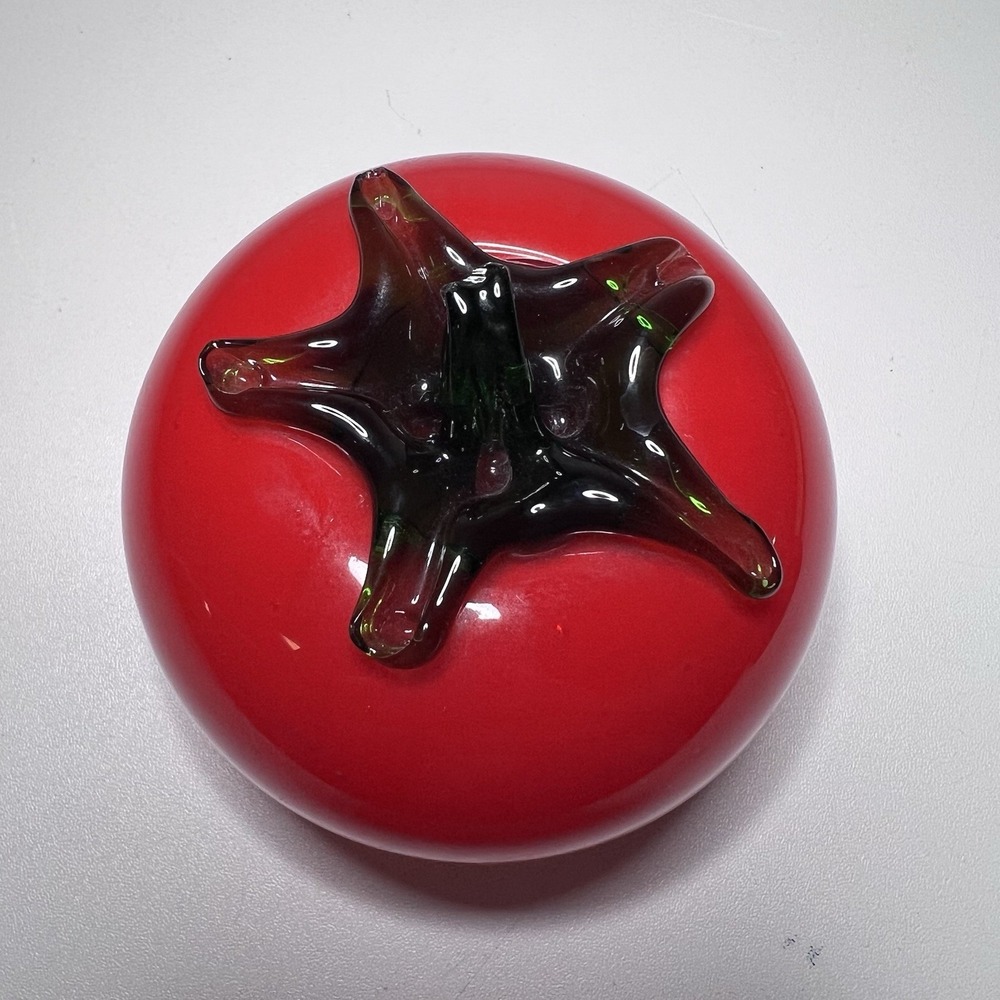 Vibrant Studio Art Glass Tomato Figurine 3" - Picture 2 of 7